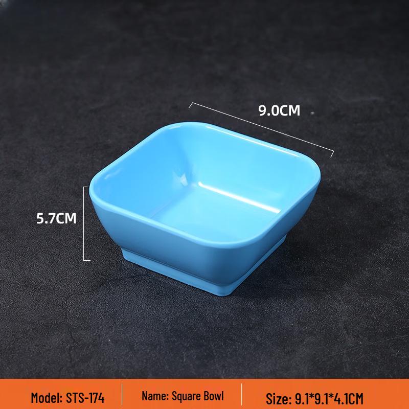 European Style Melamine Square Dipping Bowls, 10-Pack