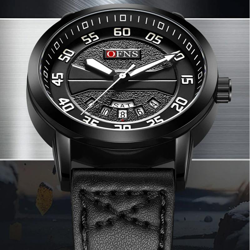 Original Fashion Watch For Man Leather Date Week Quartz Men Watch Waterproof Luminous Business Men's Watches