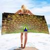 Peacock Beach Towel, Absorbent Quick Dry Sand Free Microfiber Compact Travel Beach Towel, Sandless Lightweight Beach Towel