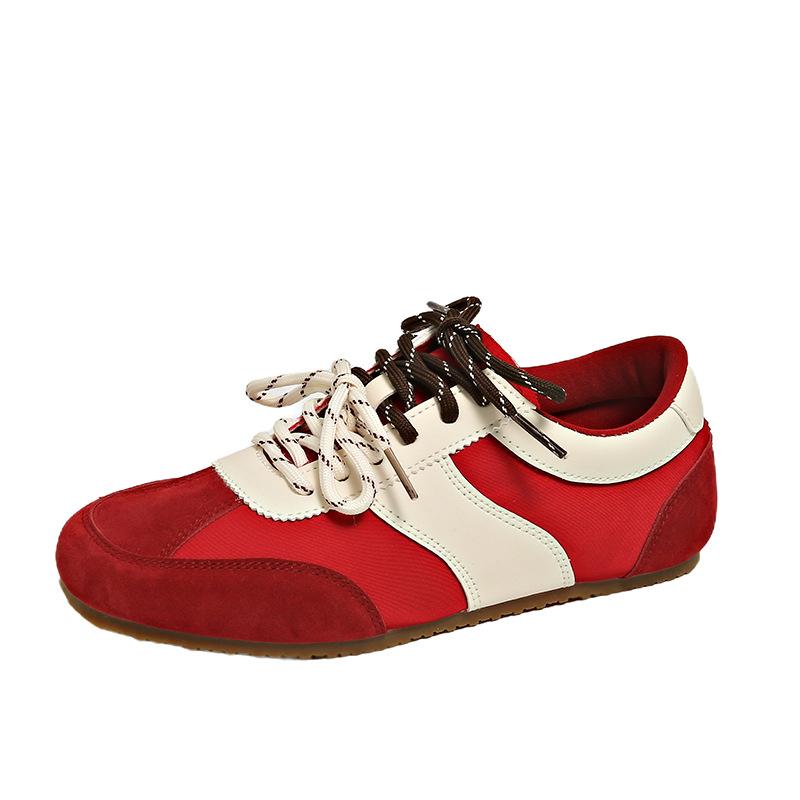 

Нишевый дизайнерский ретро женский новый весенний фасон, кофейные повседневные кеды 40 красный