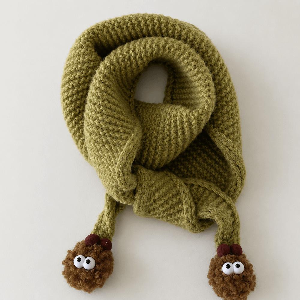 Soft Kids Knitted Scarf Windproof Fluffy Ball Neckerchief Fashion Children Neck Warmer Outdoor Use