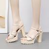 High-heeled sandals 22 temperament new waterproof platform thick-soled fashion thick-heeled model large-size catwalk shoes hot air