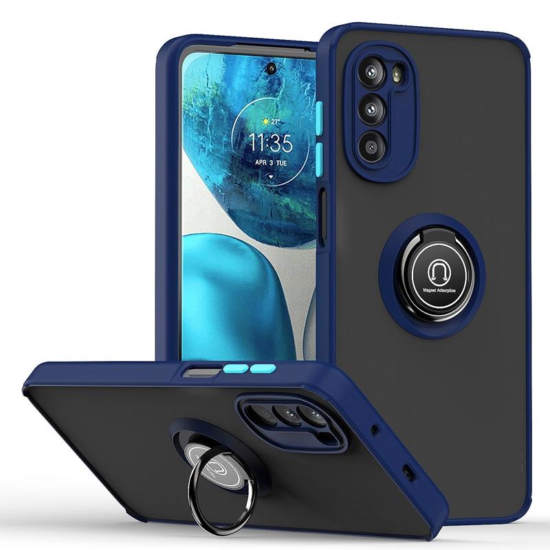 Ring Holder Silicone Case For Motorola Moto G52 G22 G31 G6 G60S E5 E6 STYLUS GLPY G Power FAST ELE PLUS Cover Hard PC Phone Case