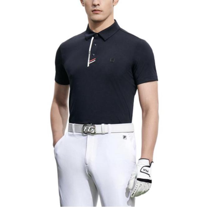 Fila Solid Color Polo Shirt Men Tops Blue A11M325105F-NV