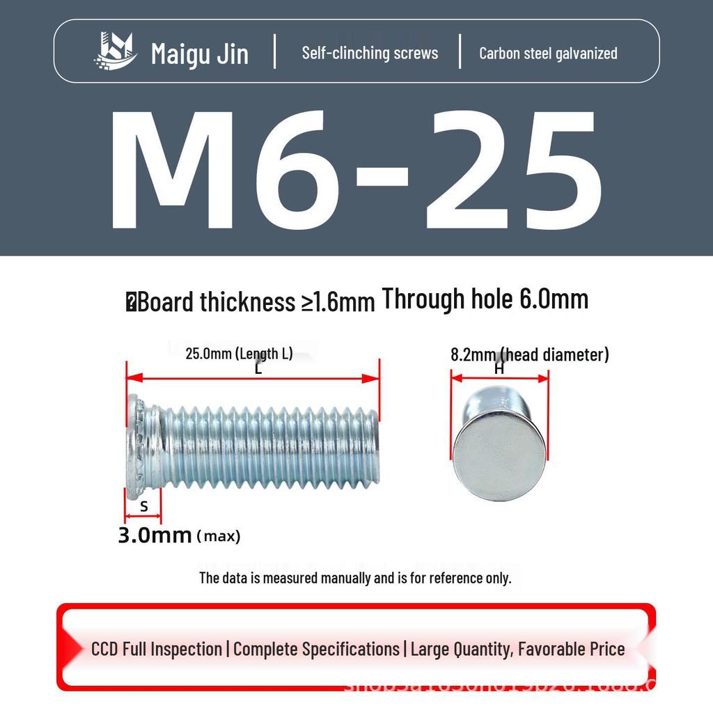 Flat Head Carbon Steel Galvanized Rivet Nuts FH-M2 to M10 - Free Shipping