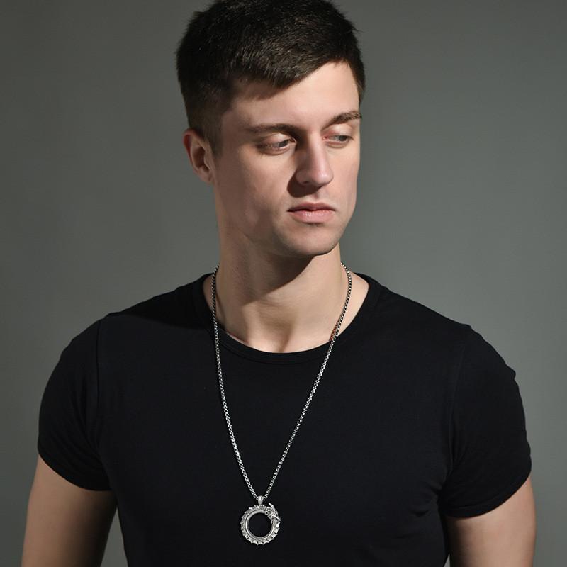 Hip Hop Mens Titanium Steel Animal Pendant Necklace For Streetwear Style