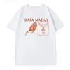 Biała koszulka Rafa Nadal 14 Tytuł French Open Hołd Król Mączki T-shirt dla dzieci Bawełniany z grafiką Męski Damski Letni Streetwear
