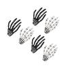 3 Pair Halloween Skeleton Hands Bone Hair Clips Delicate Punk Rock Horror Hair Clip for Women Girls
