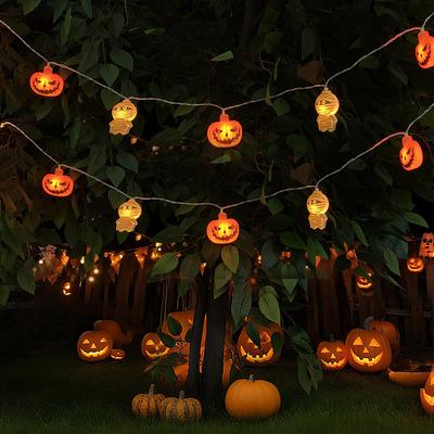 1 Stück 10/20LED Halloween Kürbis & Mumie Lichterkette Batteriebetrieben Für Zuhause Schlafzimmer Fenster Halloween Feiertags Party Dekoration
