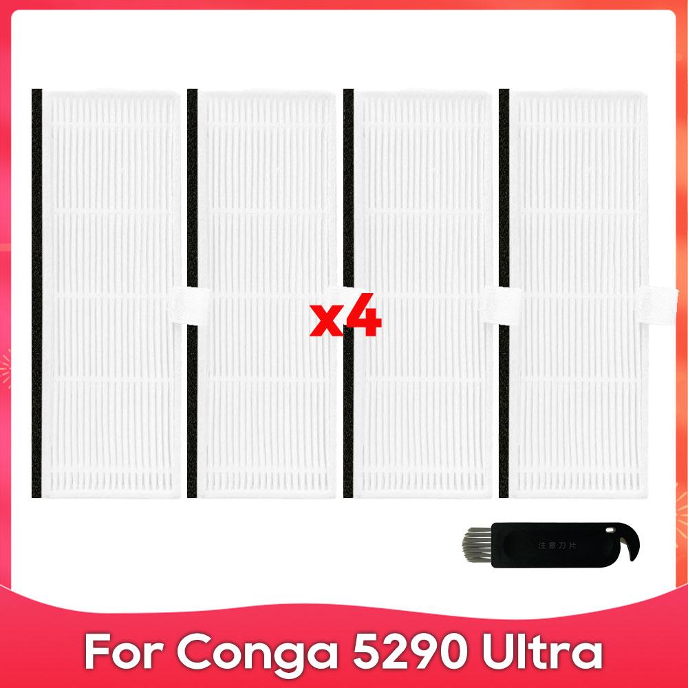 Fit For ( Conga 5290 Ultra ) Spare Parts Accessories Side Brush Hepa Filter Mop Pad Dust Bag