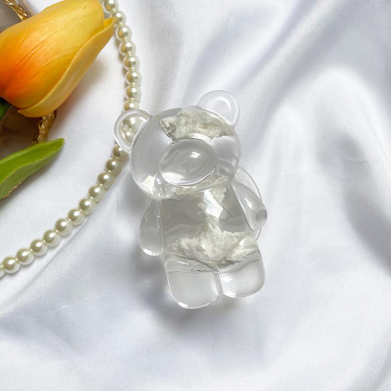 Transparent Bear Cute Wind Girl Heart Mobile Phone Airbag Bracket Pasted Foldable Selfie Decorative Doll