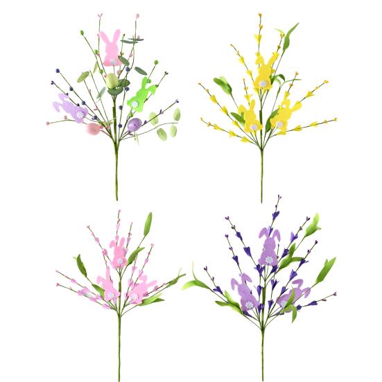 Künstliche Osterhasen-Stecker Frühling Florale Baumzweige mit Ostereiern Fake Zweigstiele für Blumenarrangement Tischdekoration Heimvasen-Dekor