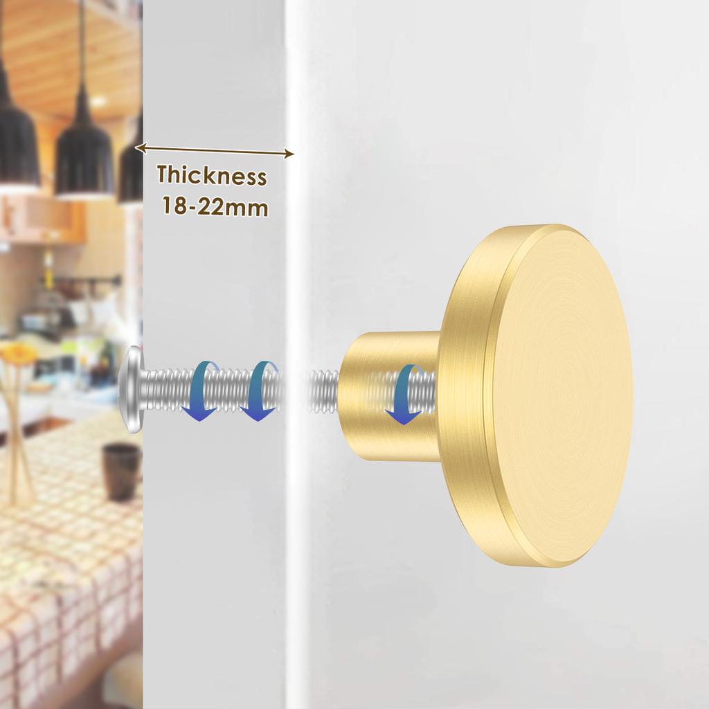 4/8pcs Antique Drawer Closet Knobs Solid Brass Round Shape Pull Handle Home Cupboard Decor Dresser Knob Single Hole Center