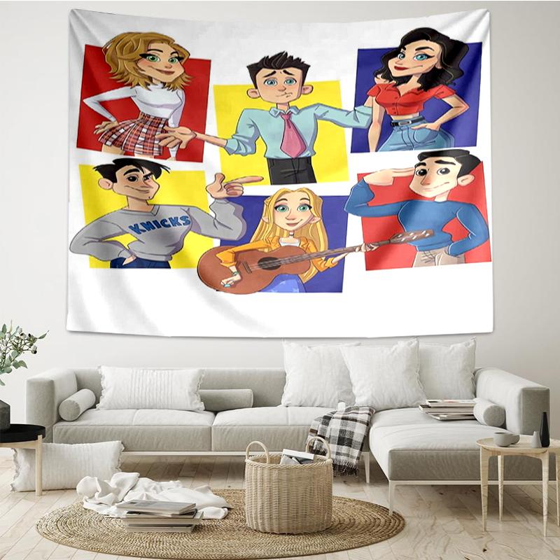 Friends Print Tapestry, Backdrop, Easy Setup, Ideal for Bedroom, Office & Living Room, with Aesthetic Wall Hanging Decor.