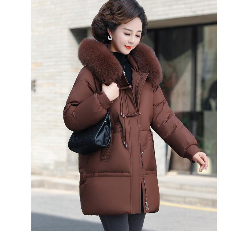 

New Winter Clothes for Middle-aged and Elderly Mothers, Large Size Medium-length Cotton Jacket for Women, Winter Cotton Jacket for Women L