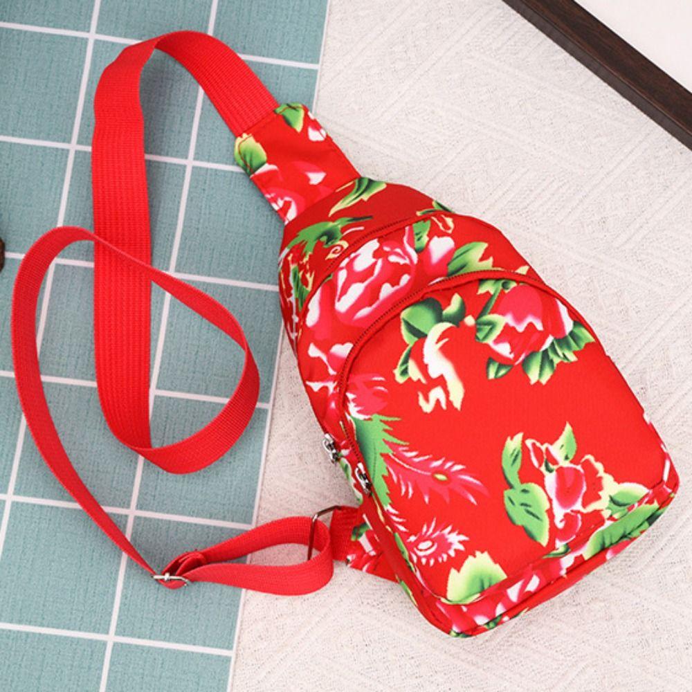 

Поясная сумка в китайском стиле с большим цветком, легкая сумка через плечо на молнии, северо-восточная нагрудная сумка, дорожная сумка