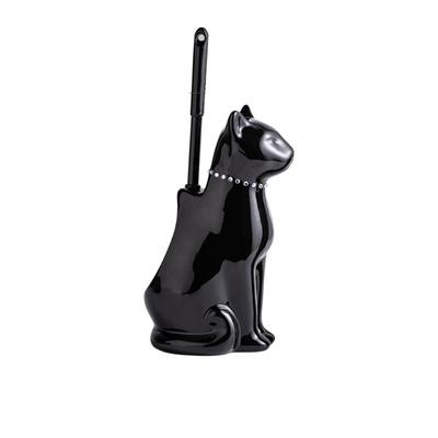 Freestandin Toilet Bowl Brush and Ceramic Cats Holder Toilet Brush Soft Bristles Toilet Cleaning Brush Easily Install