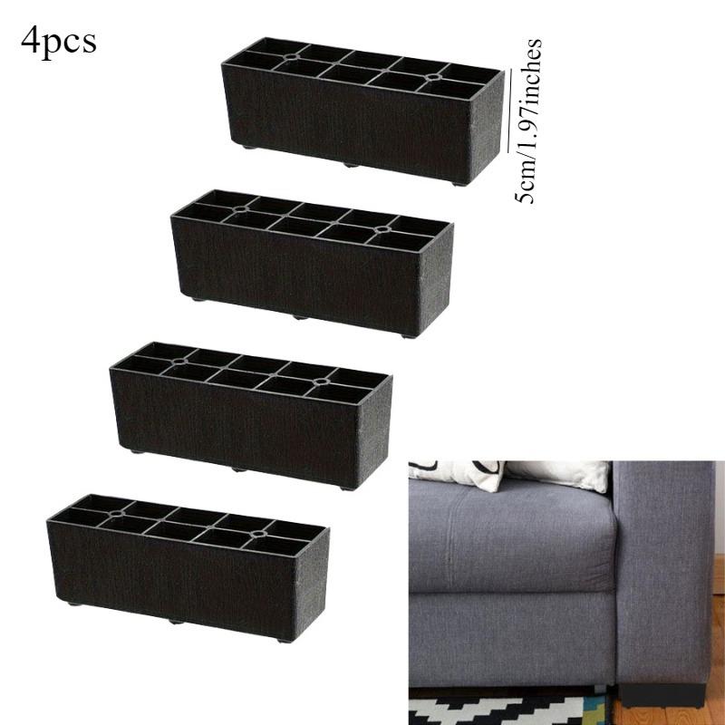 

4Pcs 50MM Hight Plastic Furniture Legs L-shape And One Line Shape Sofa Legs Coffee Table and Bed Legs Rectangle Couch Leg Plinth