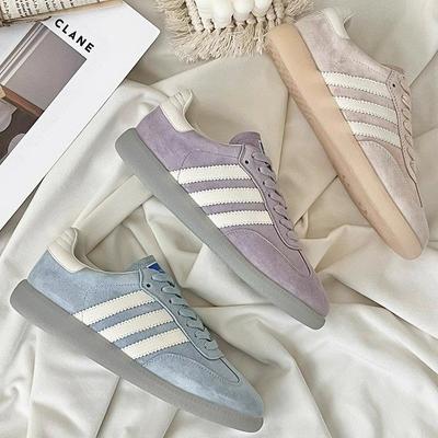 Platform-soled German Training Shoes Macaron Spring and Summer Sports Shoes Soft Leather Women's Casual Niche 2025 Breathable Board Shoes Forrest Gu