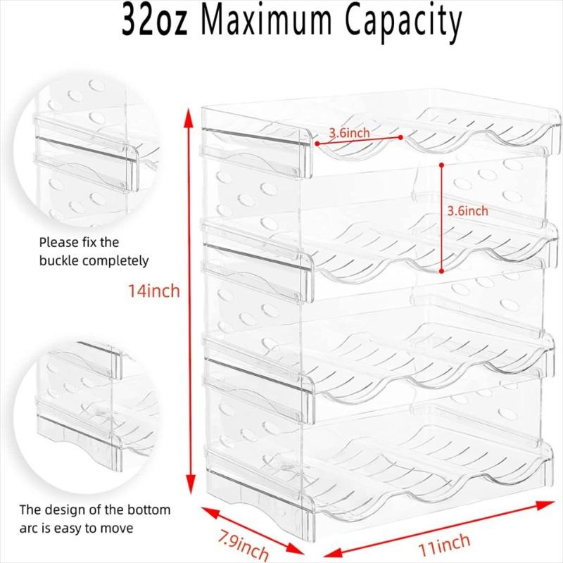 Foldable Wine Rack Stackable Holder Bottle Storage Refrigerator Organizer Cabinet Pantry Free-Standing Tumbler Can Beer Holder
