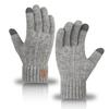 Unisex Alpaca Knitted Warm Gloves Men & Women Autumn Winter Cold Touch Screen Thickening Knitted Cycling Driving Full Finger Gloves