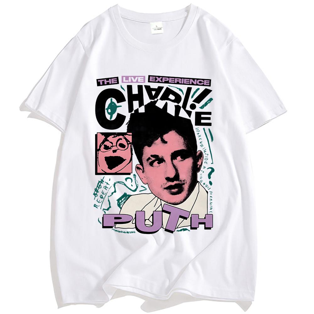 2026 SpringSummer Charlie Puth Live Experience Cotton Singer Patterned Print Streetwear for Men  Mens TShirt S