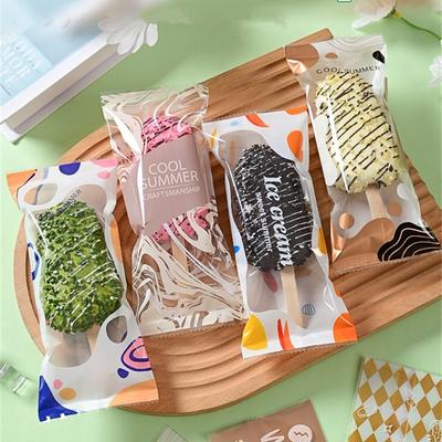 100 Peças/pacote 8x19cm DIY Artesanal Sorvete Doce Caramelo de Leite Máquina Seladora Sacos Embalagem de Presente de Ano Novo Embalagem de Confeitaria