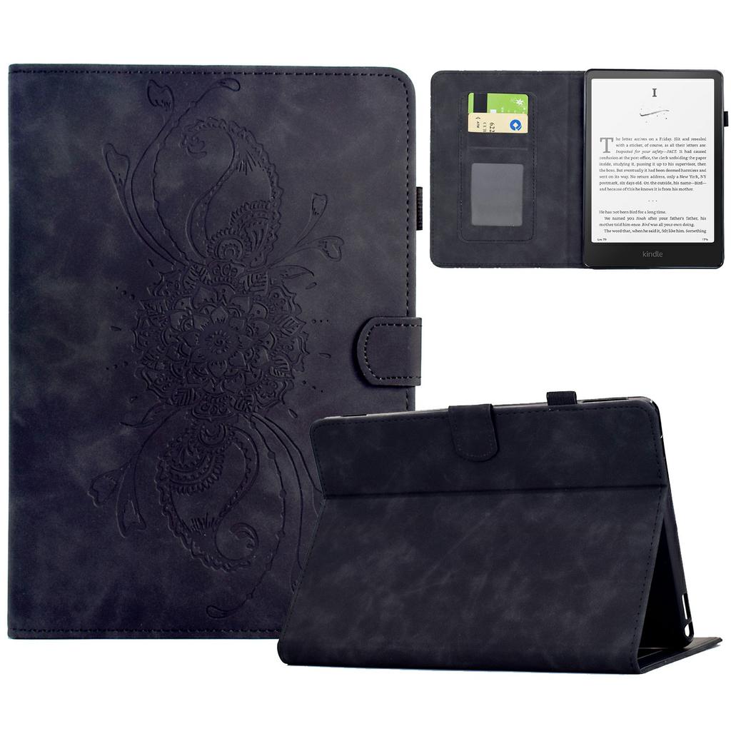 For Amazon Kindle Paperwhite 6 (2024) Case Mandala Imprinted Leather Tablet Cover with Card Slots