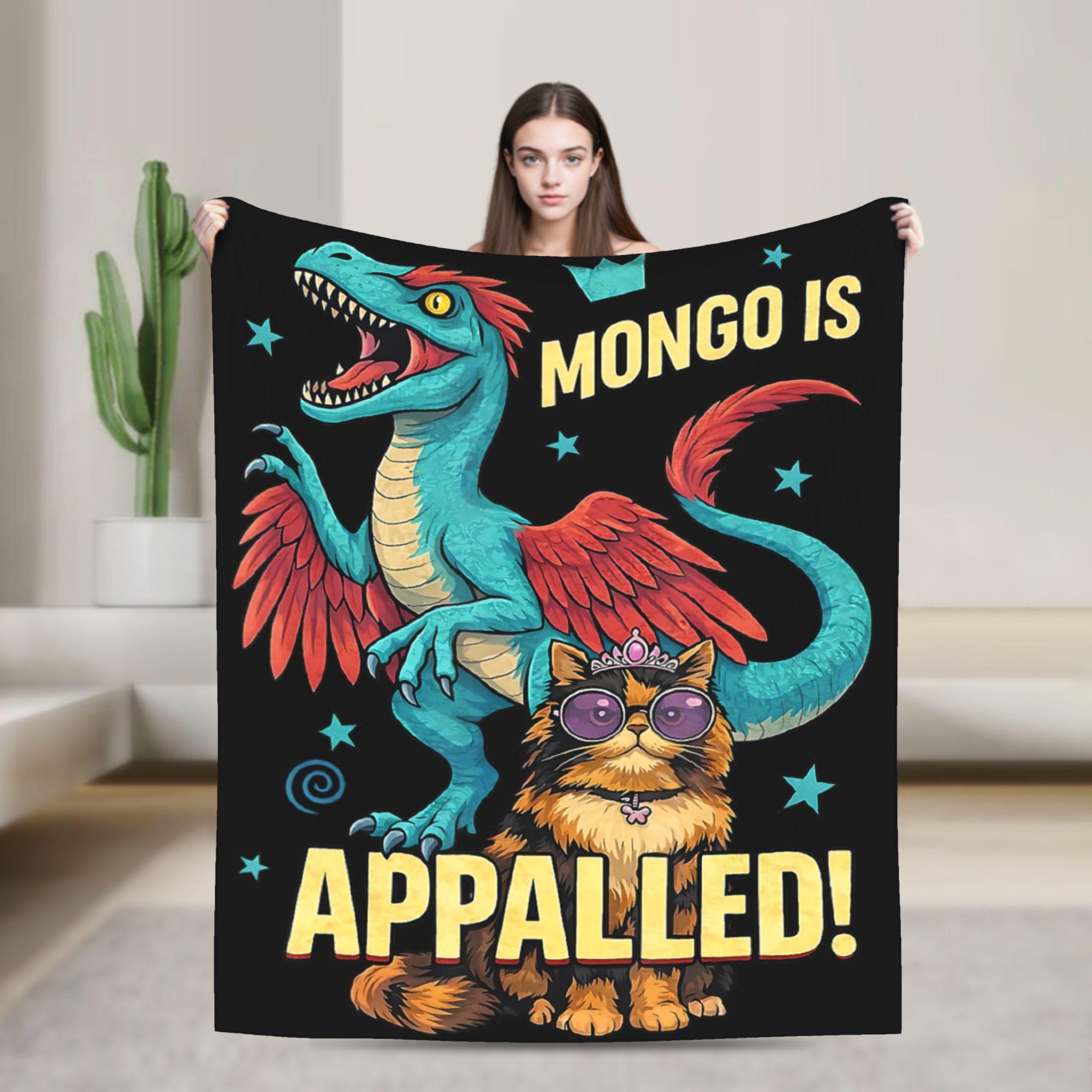 

Soft Warm BlanketChildren Travel Mongo is Appalled Throw Blanket Princess Cat Riding Dinosaur Flannel Bedspread For Outdoor 100x150cm