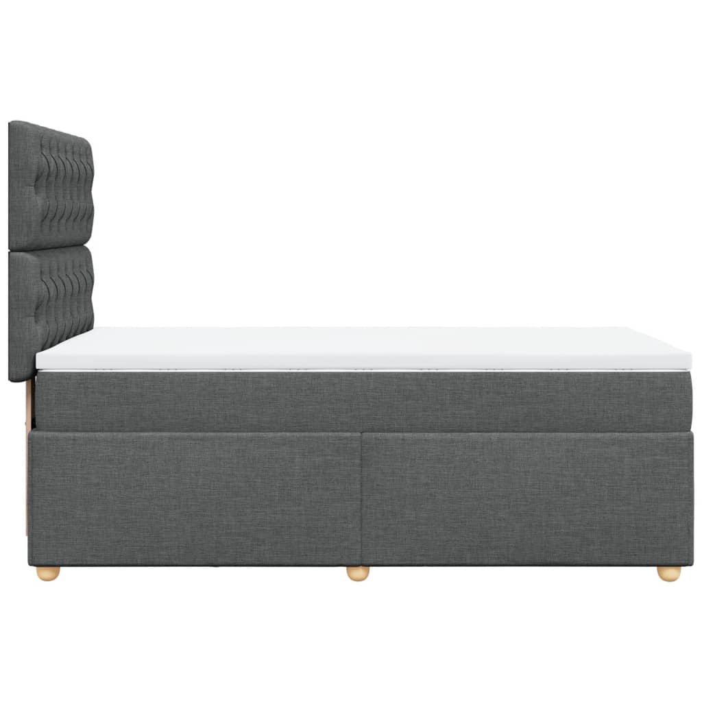 Vidaxl Letto Continentale Con Materasso, Tessuto Grigio Scuro 100X200 Cm