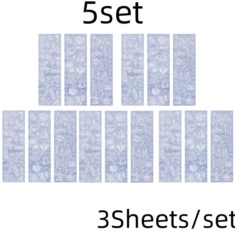 3 Sheets Butterfly Moon Star Stickers PET Transparent Decorative Stickers For Craft Album Journal Scrapbooking