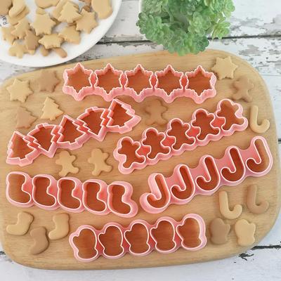 Mini-Weihnachtsausstecher, Stempel, Weihnachtsbaum, Lebkuchenmann-Muster, Keksprägeform, Kuchen-Fondant, Backen, Dekorationswerkzeug