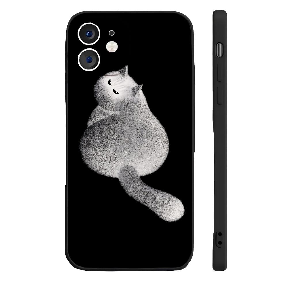 Puffer Cat, Coal Cat, Anorexia Cat 1 Phone Case Silicone Soft For IPhone 16 15 14 13 12 11 Plus Pro Max Plus