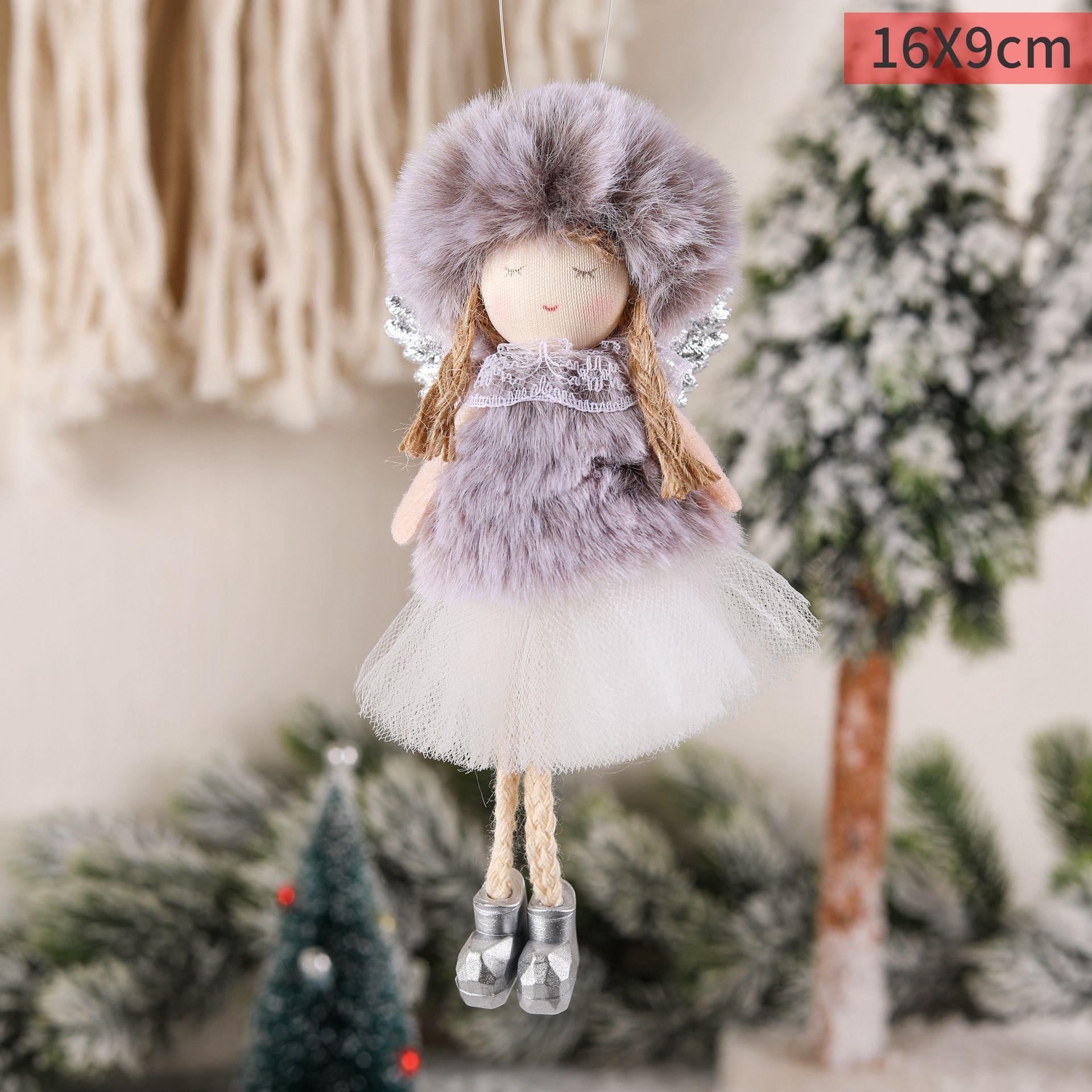 

Pink Plush Angel Girls Doll Xmas Tree Hanging Pendants Merry Christmas 2022 Decor For Home 2023 Kids Navidada Gifts Favor