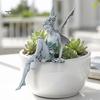 Forest Theme Home Accents Flower Fairy Garden Ornaments, Resin Miniature Figurines with Butterfly Wings for Small Figures Balcony Indoor Outdoor