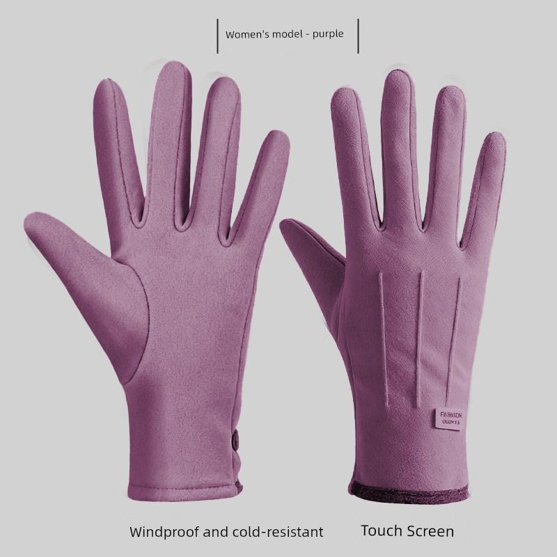 Autumn and Winter Warm Gloves, Windproof, Waterproof, Touch Screen Compatible, Unisex, Fleece-Lined Gloves for Electric Bike Riding