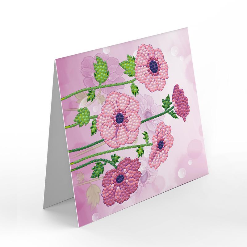 8 Stück 5D-Diamantgemälde mit Cartoon-Motiv, hochauflösendes Blumenmuster, Urlaubsgrußkarte, tolle Geschenke