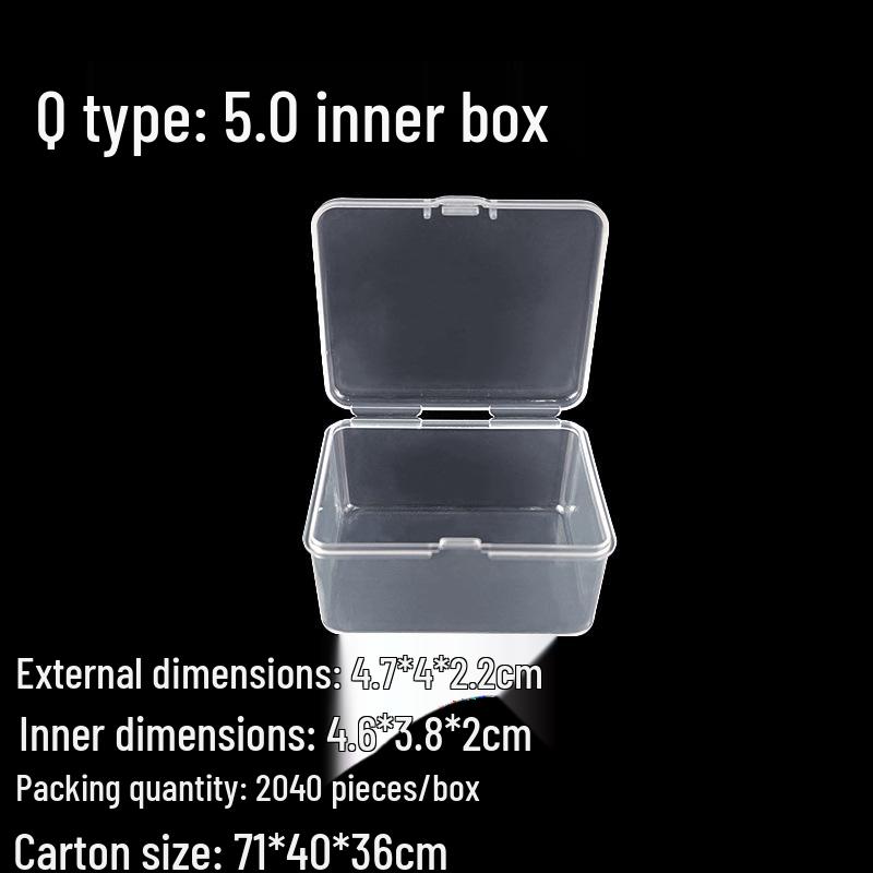 Square Transparent PP Plastic Storage Box for Electronics and Earbuds