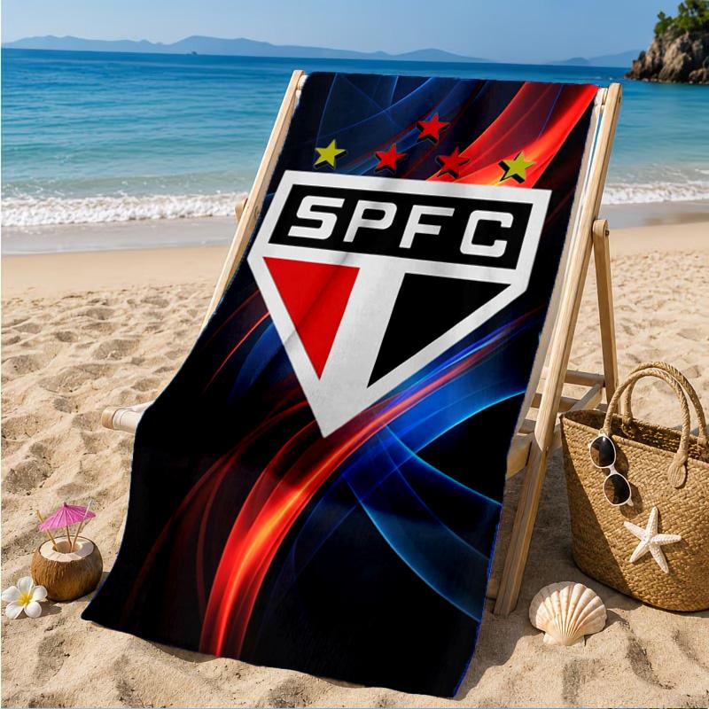 Pau-lo Fc Emblem Printed Microfiber Beach Towel, Soft And Absorbent, Quick-Dry, Ideal for Summer Travel, Beach Essential, Swimming Pool