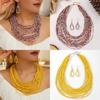 Glass Women Beaded Jewelry Set Multilayer Circular Design For Office Casual Use