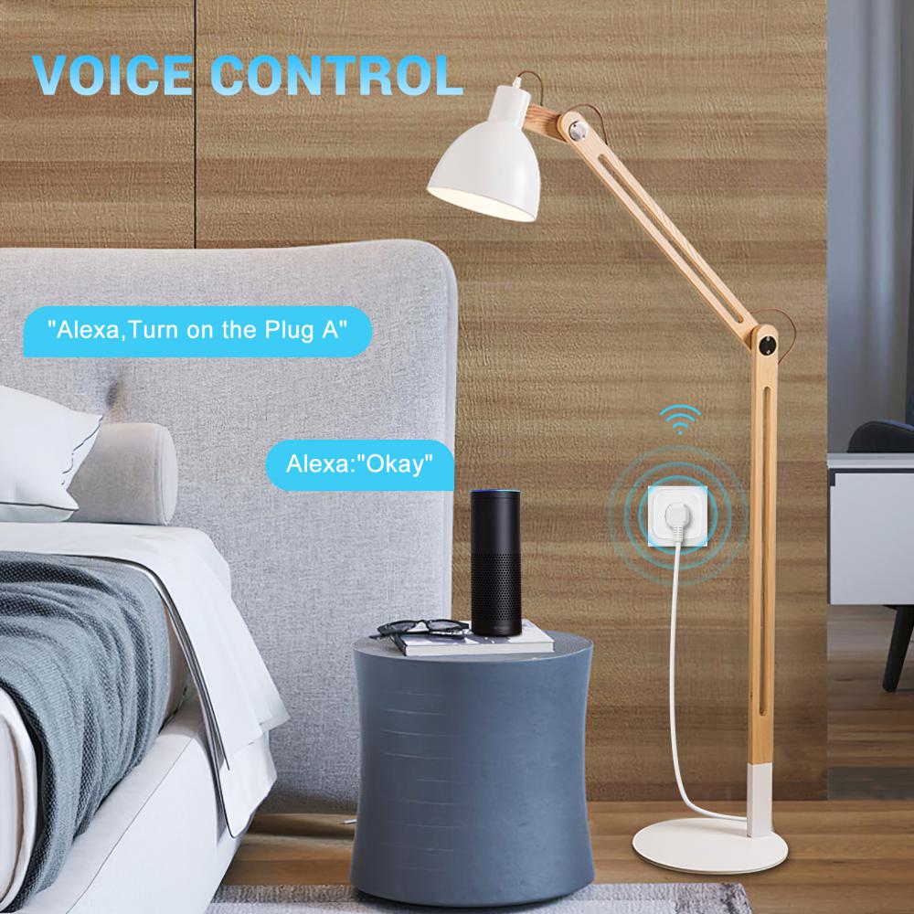Corui Tuya Wifi Smart Socket With Power Monitor 16a Us Smart Plug Support Smart Life App Alexa Google Assistant Voice Control