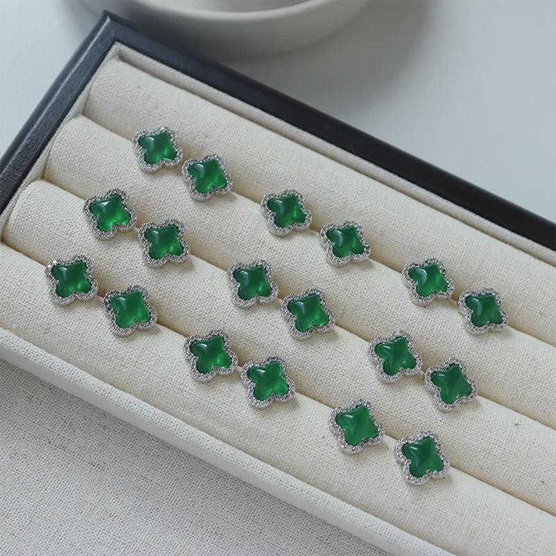 Elegant Retro Zircon Earrings: Chic, Versatile, and Luxurious Silver Needle Design
