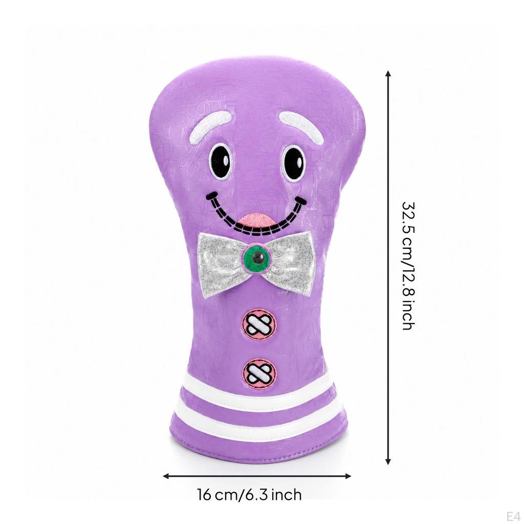 Golf Club Cover with Cartoon Face Whimsical Headcover Embroidered for