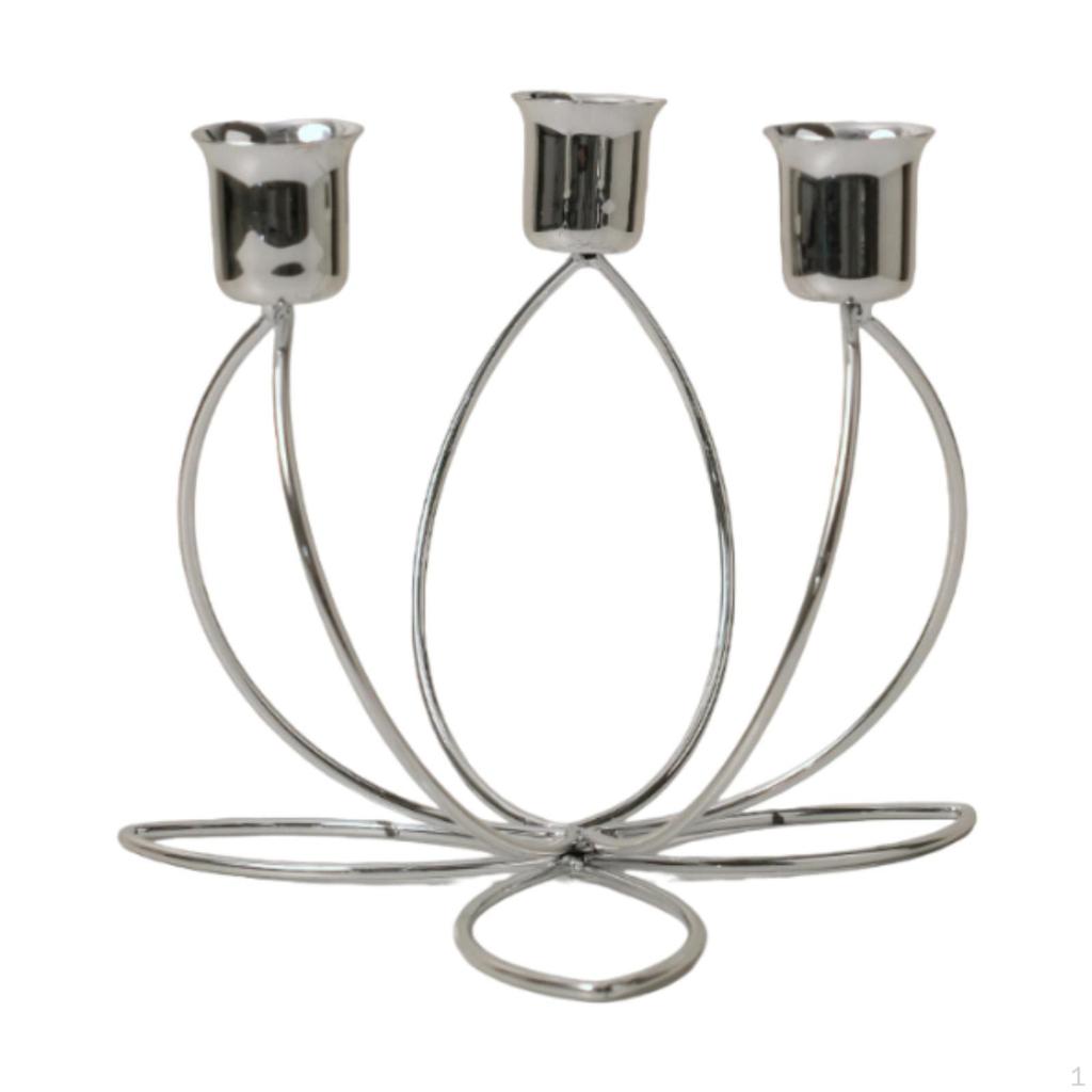 Decorative Iron Candelabra for Office And Bathroom with Pillar Candle Holder