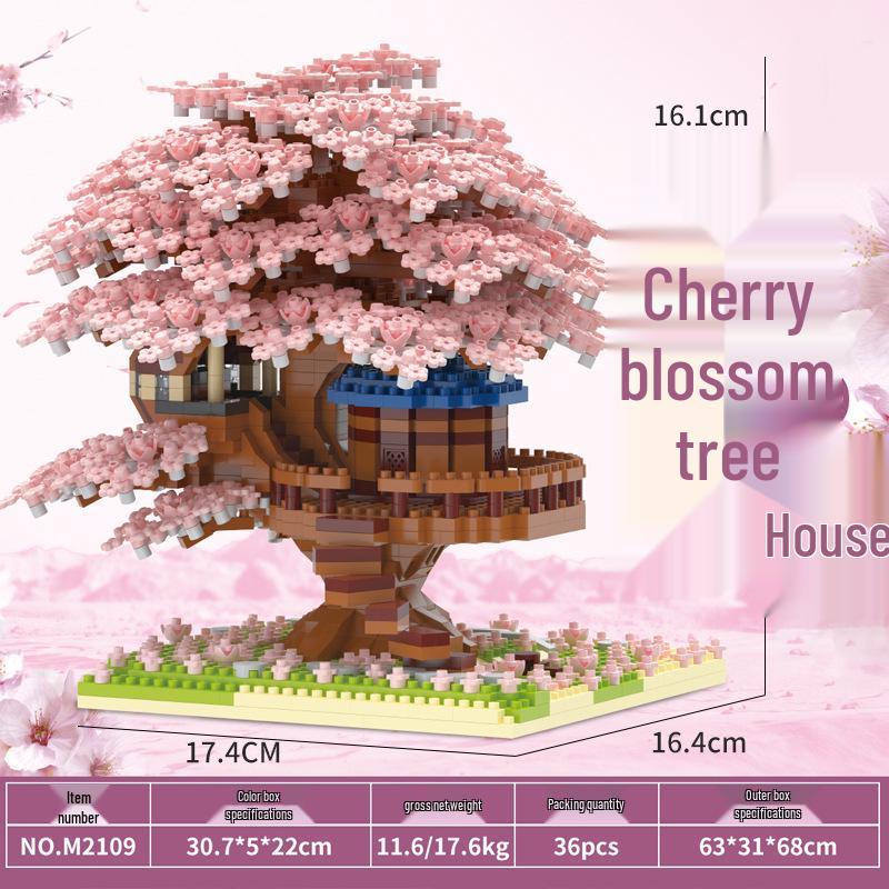 Compatible with Sakura Tree House & Peach Blossom House Micro-Particle Building Block Educational Toy