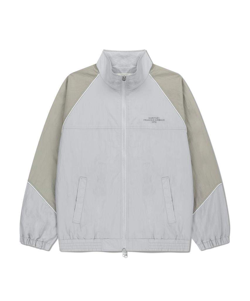 Marith + Franois Girbaud Color-Block Highneck Windbreaker Light Gray
