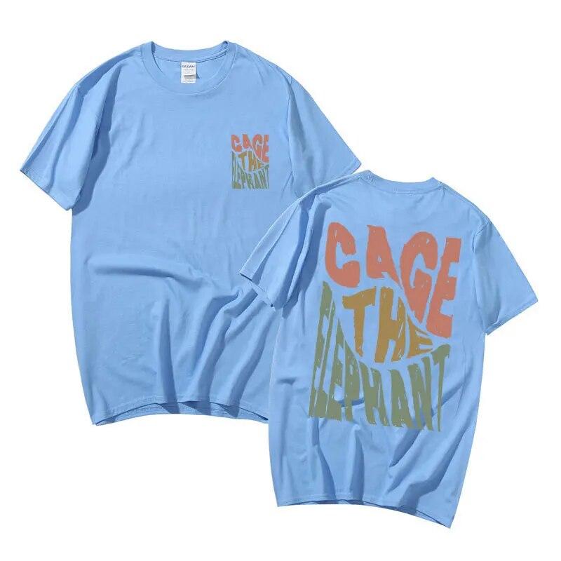 Cage The Elephant Pritn Double Sided Print Tshirt Unisex Hip Hop Harajuku Loose T Shirt Unisex Women Fashion Pure Cotton T-shirts