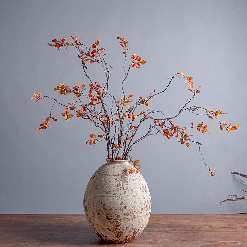 Wabi-Sabi Style Jingdezhen Ceramic Vase - Retro Coarse Pottery Centerpiece Jar