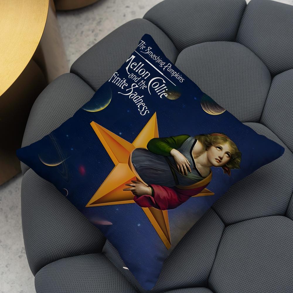 Band The S-Smashing P-Pumpkins Cushion Cover Reversible Plush Pillow Cover For Car Sofa Bedroom Decorative Gift Pillowcase
