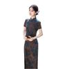 1011 Chinese style summer and autumn new improved flocked cheongsam new Chinese style long wedding ceremony performance generation